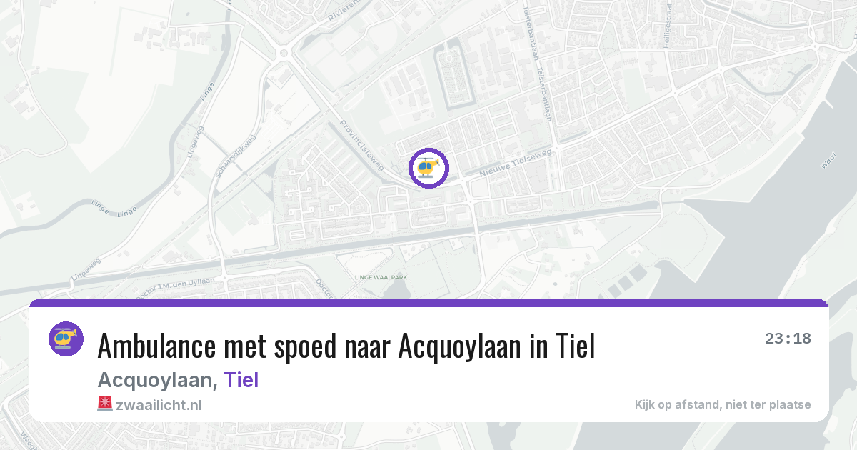 Ambulance met spoed naar Acquoylaan in Tiel — 27 jul 2026