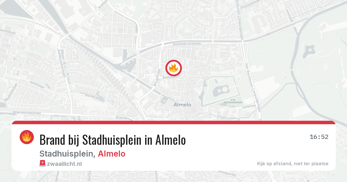 Brand bij Stadhuisplein in Almelo — 20 jun 2026