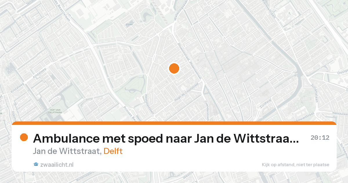 Ambulance met spoed naar Jan de Wittstraat in Delft — 23 aug 2026