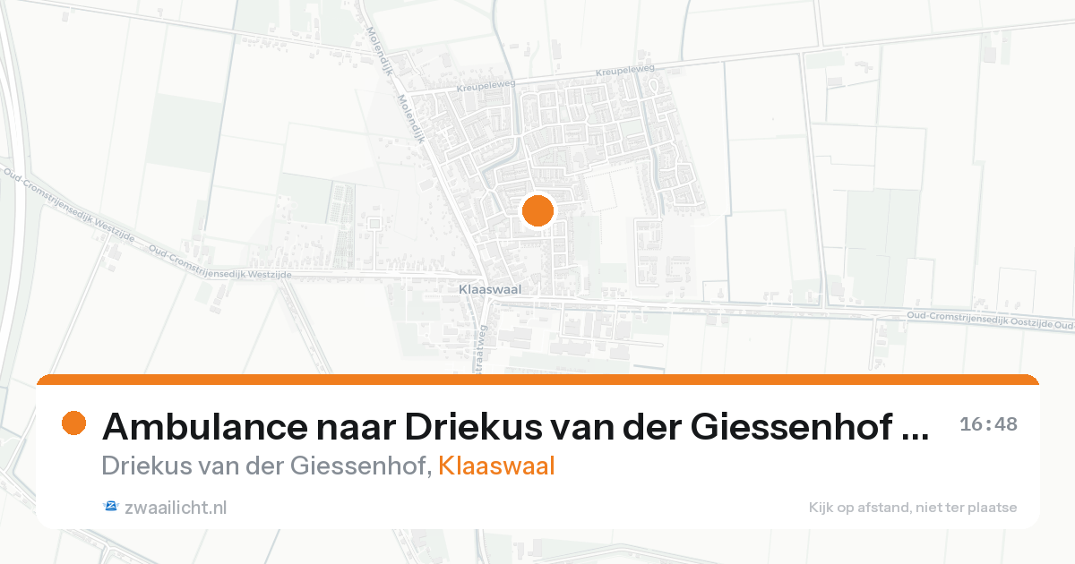 Ambulance naar Driekus van der Giessenhof in Klaaswaal — 24 aug 2026