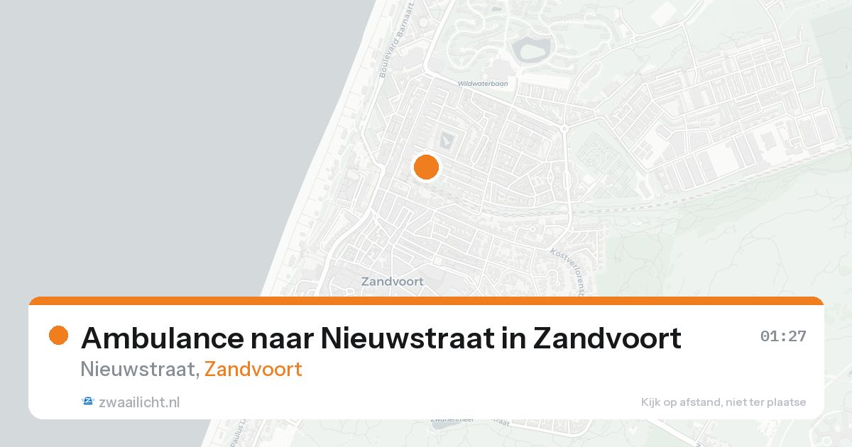 Ambulance naar Nieuwstraat in Zandvoort — 20 aug 2026