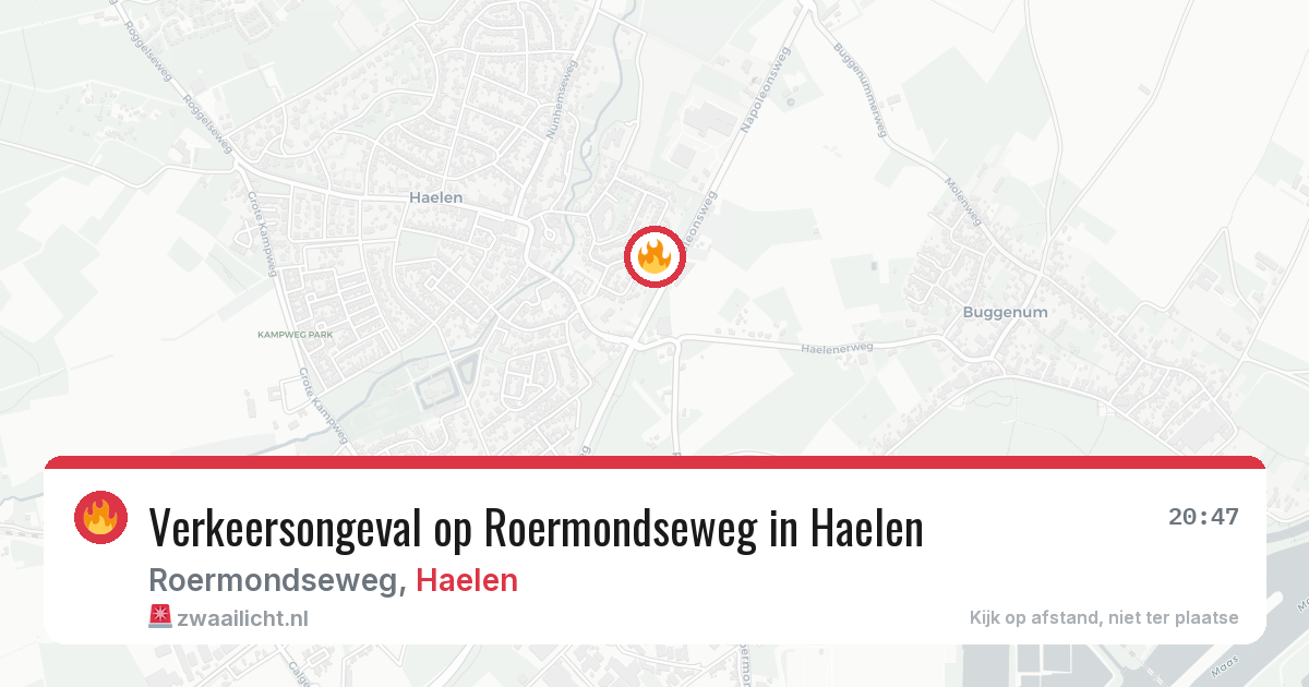 Verkeersongeval op Roermondseweg in Haelen — 18 jun 2026