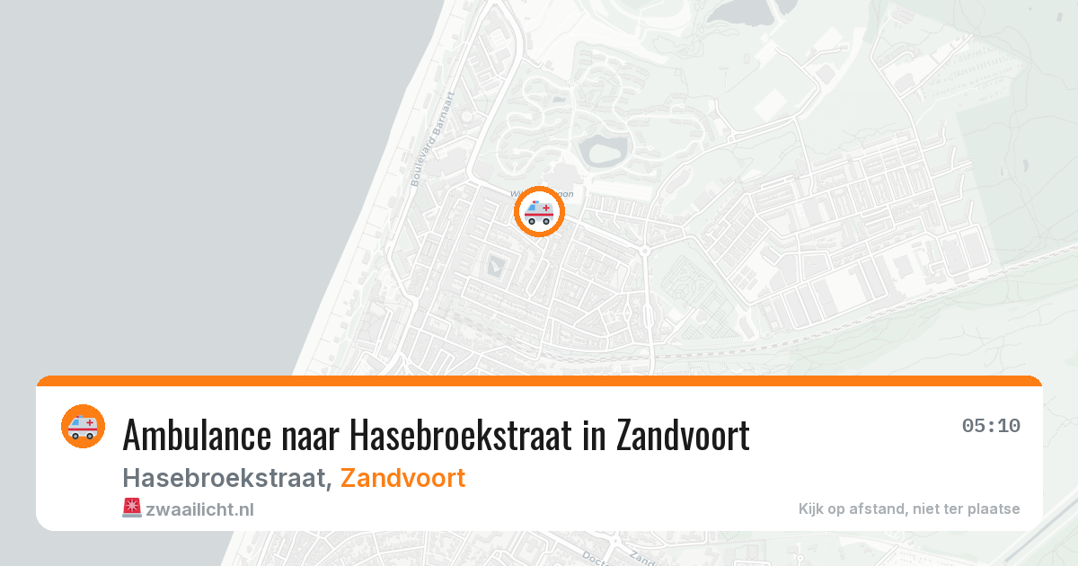 Ambulance naar Hasebroekstraat in Zandvoort — 26 jul 2026