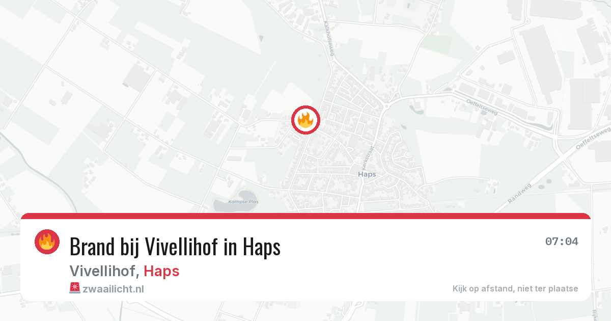 Brand bij Vivellihof in Haps — 18 mrt 2026