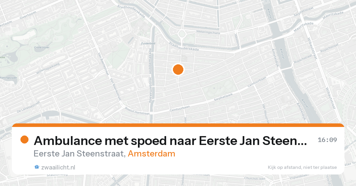 Ambulance met spoed naar Eerste Jan Steenstraat in Amsterdam — 24 aug 2026