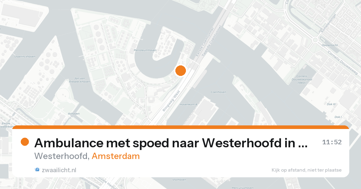 Ambulance met spoed naar Westerhoofd in Amsterdam — 18 aug 2026