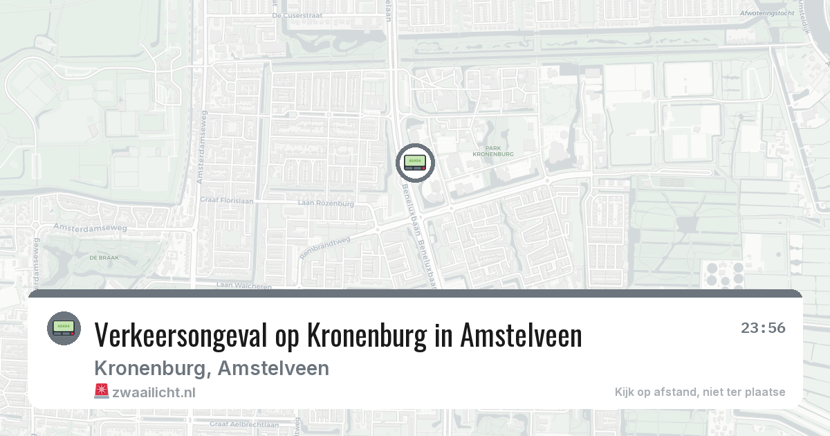 Verkeersongeval op Kronenburg in Amstelveen — 3 apr 2026