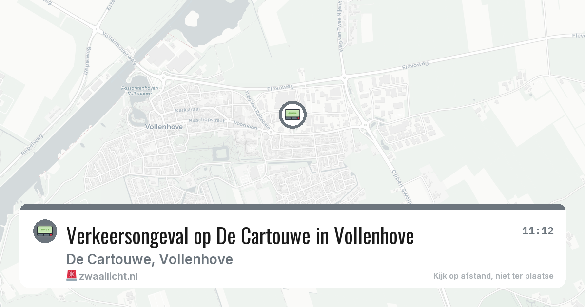 Verkeersongeval op De Cartouwe in Vollenhove — 11 apr 2026