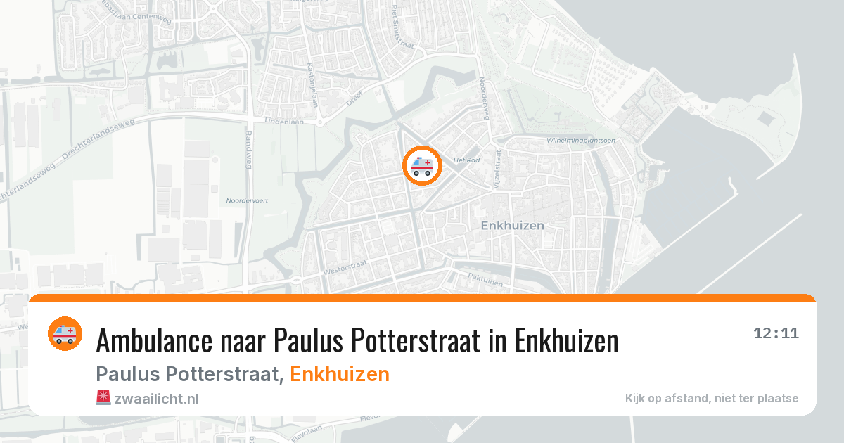 Ambulance naar Paulus Potterstraat in Enkhuizen — 8 aug 2026