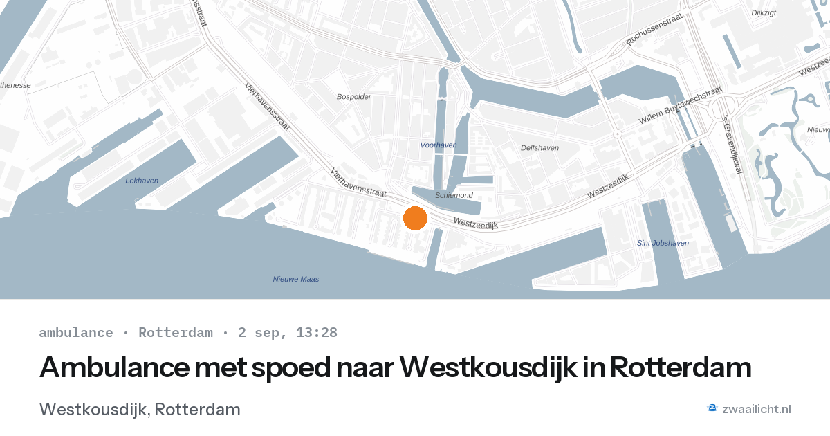 Ambulance met spoed naar Westkousdijk in Rotterdam — 2 sep 2026