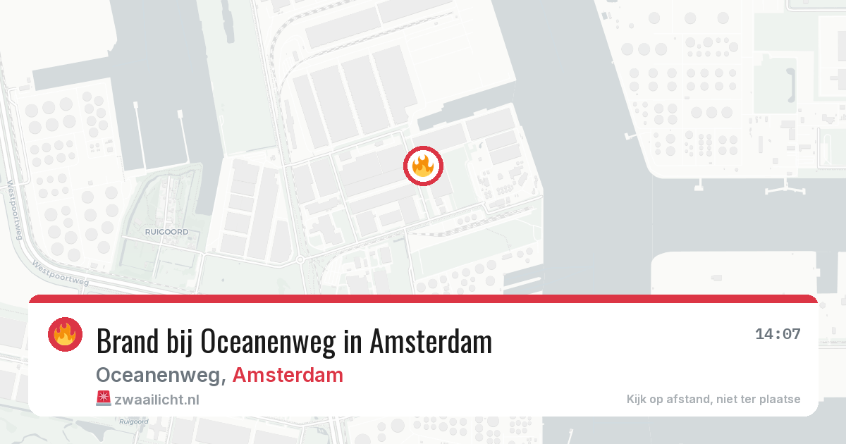 Brand bij Oceanenweg in Amsterdam — 8 feb 2026