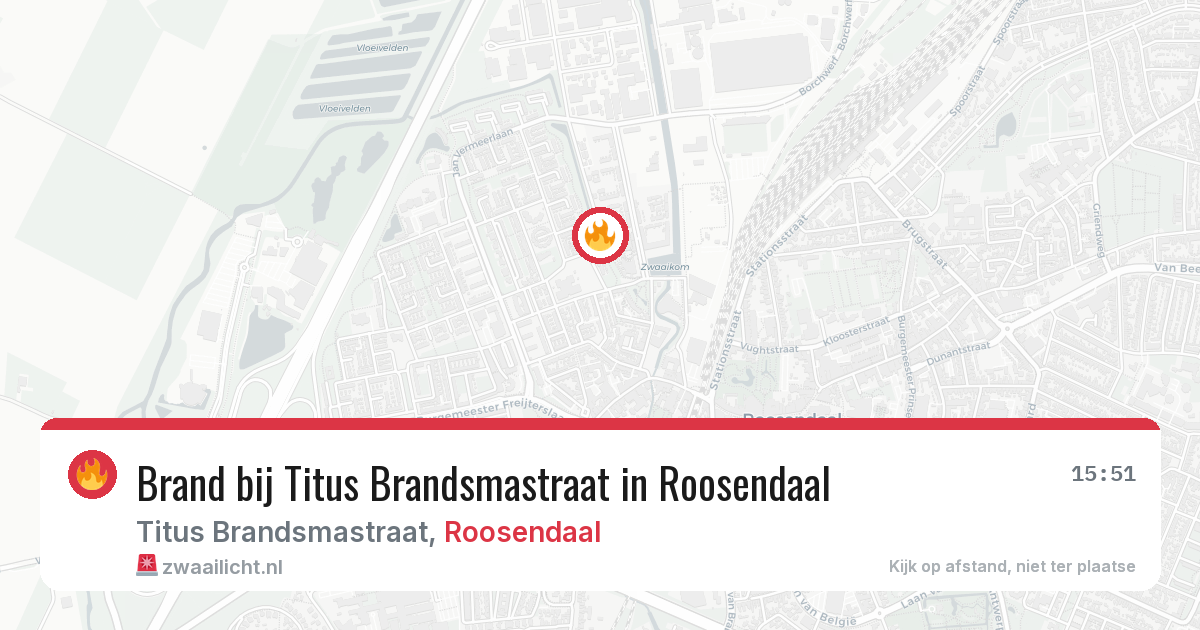 Brand bij Titus Brandsmastraat in Roosendaal — 26 jul 2026