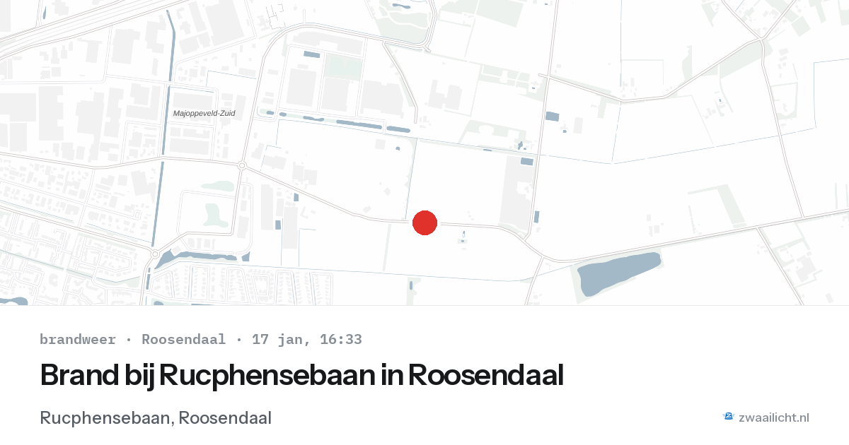Brand bij Rucphensebaan in Roosendaal — 17 jan 2026