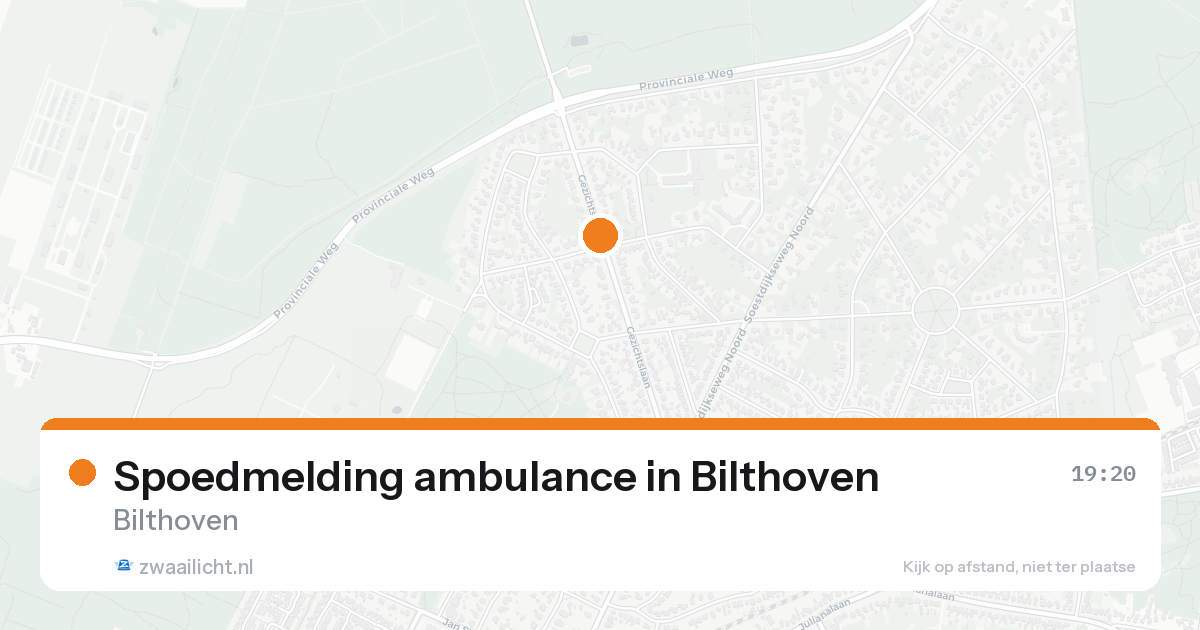 Spoedmelding ambulance in Bilthoven — 14 aug 2026