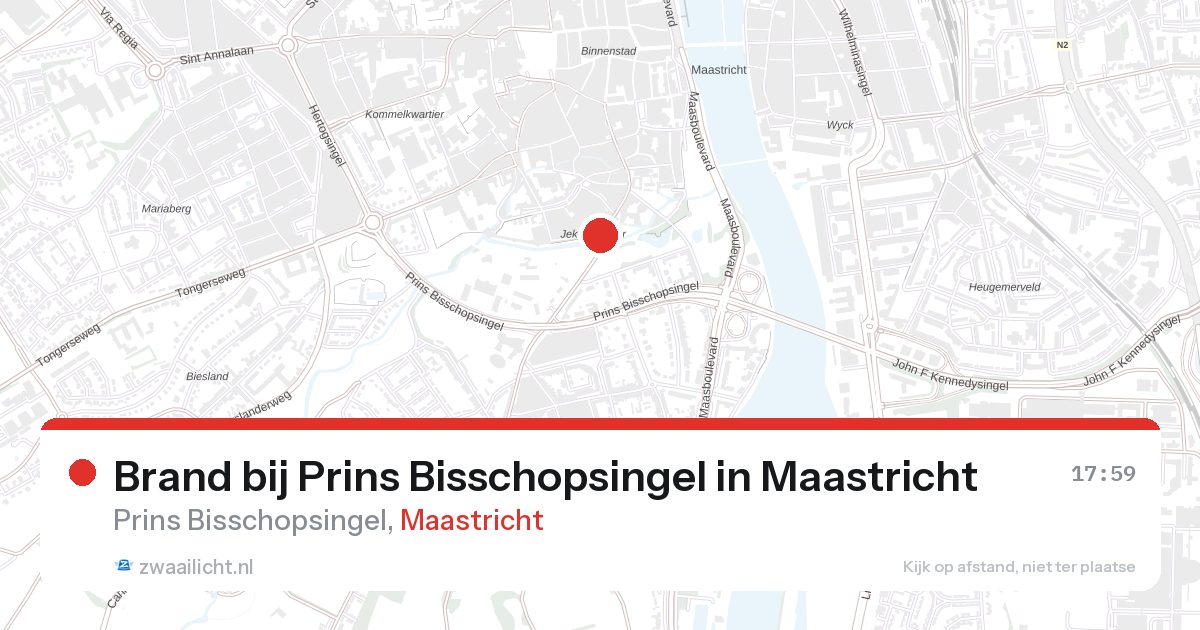 Brand bij Prins Bisschopsingel in Maastricht — 10 aug 2026