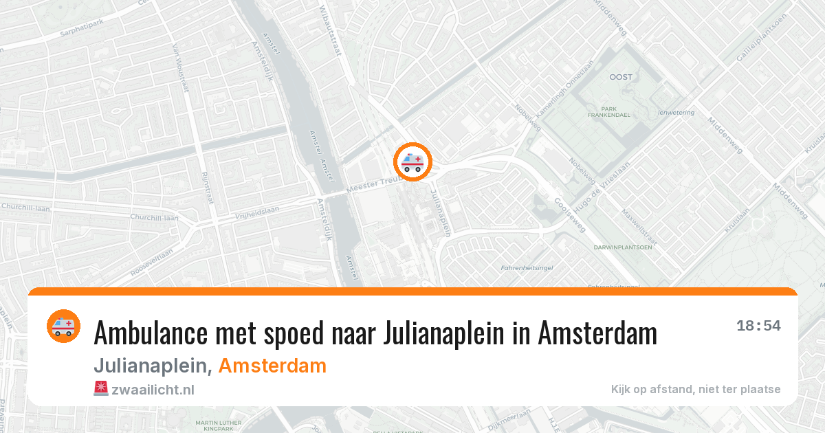 Ambulance met spoed naar Julianaplein in Amsterdam — 20 apr 2026