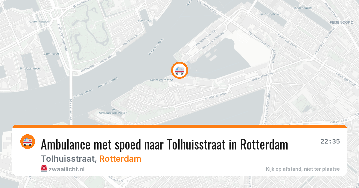Ambulance met spoed naar Tolhuisstraat in Rotterdam — 7 aug 2026