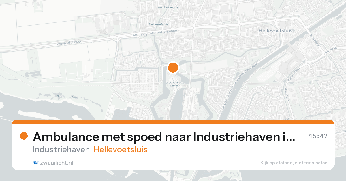 Ambulance met spoed naar Industriehaven in Hellevoetsluis — 16 aug 2026