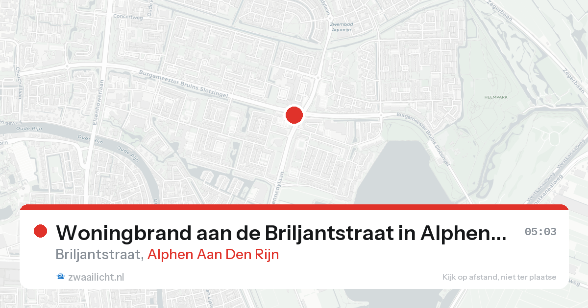 Woningbrand aan de Briljantstraat in Alphen Aan Den Rijn — 17 aug 2026