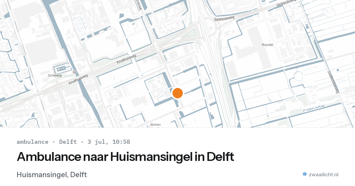 Ambulance naar Huismansingel in Delft — 3 jul 2026