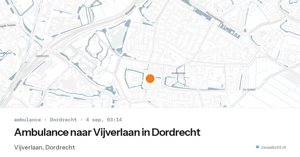 Ambulance naar Vijverlaan in Dordrecht — 4 sep 2026