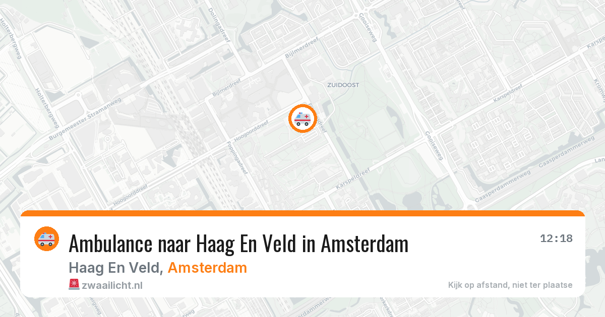 Ambulance naar Haag En Veld in Amsterdam — 31 jul 2026
