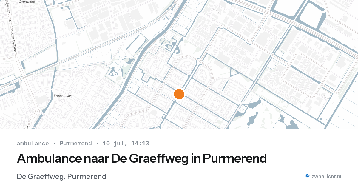 Ambulance naar De Graeffweg in Purmerend — 10 jul 2026