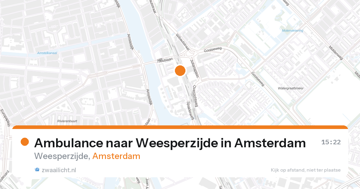 Ambulance naar Weesperzijde in Amsterdam — 28 aug 2026