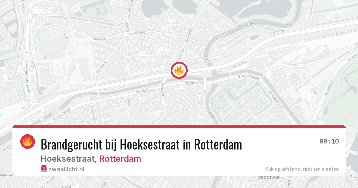 Brandgerucht bij Hoeksestraat in Rotterdam — 12 mei 2026