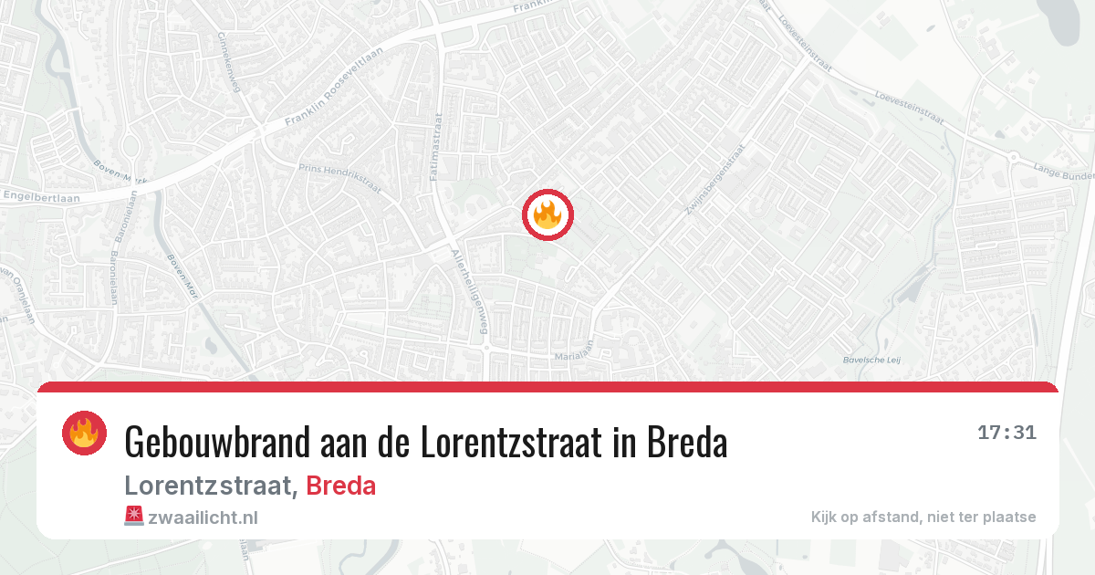 Gebouwbrand aan de Lorentzstraat in Breda — 31 mrt 2026