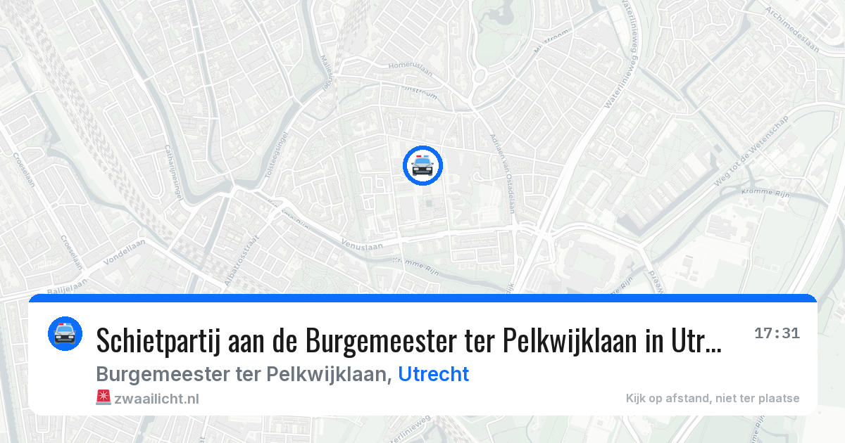 Schietpartij aan de Burgemeester ter Pelkwijklaan in Utrecht — 20 mrt 2026