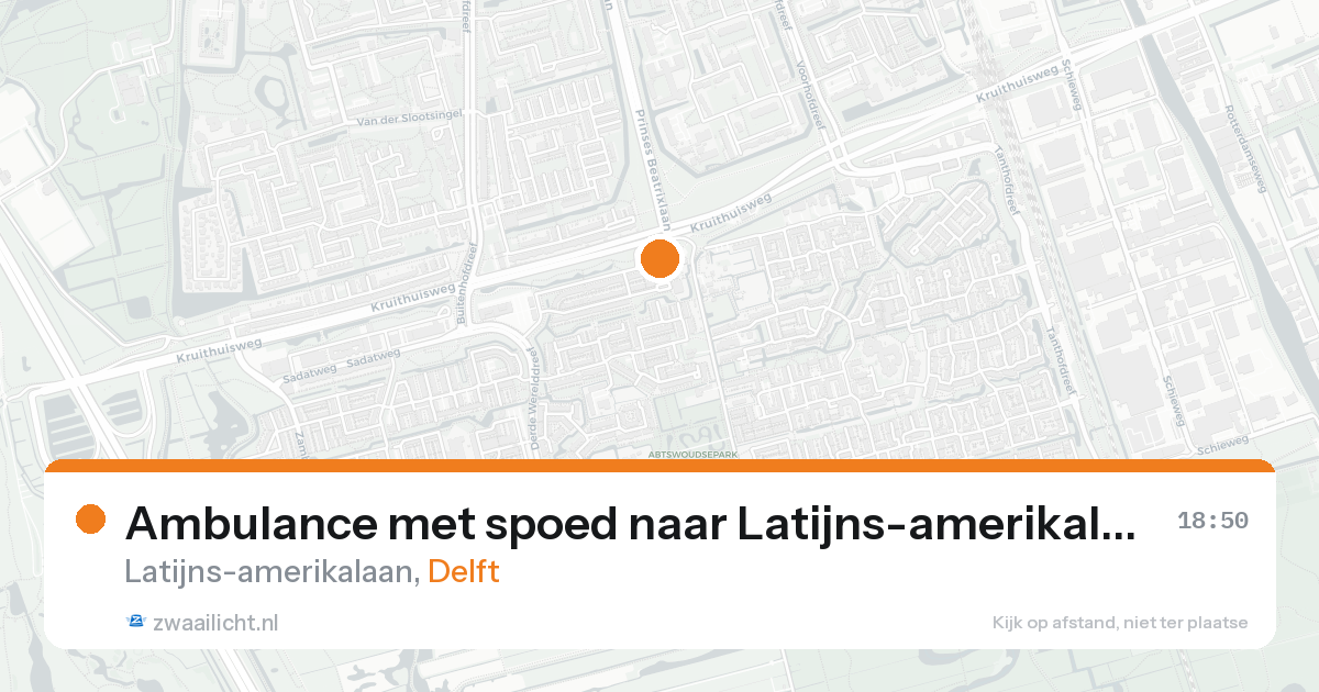Ambulance met spoed naar Latijns-amerikalaan in Delft — 7 feb 2026