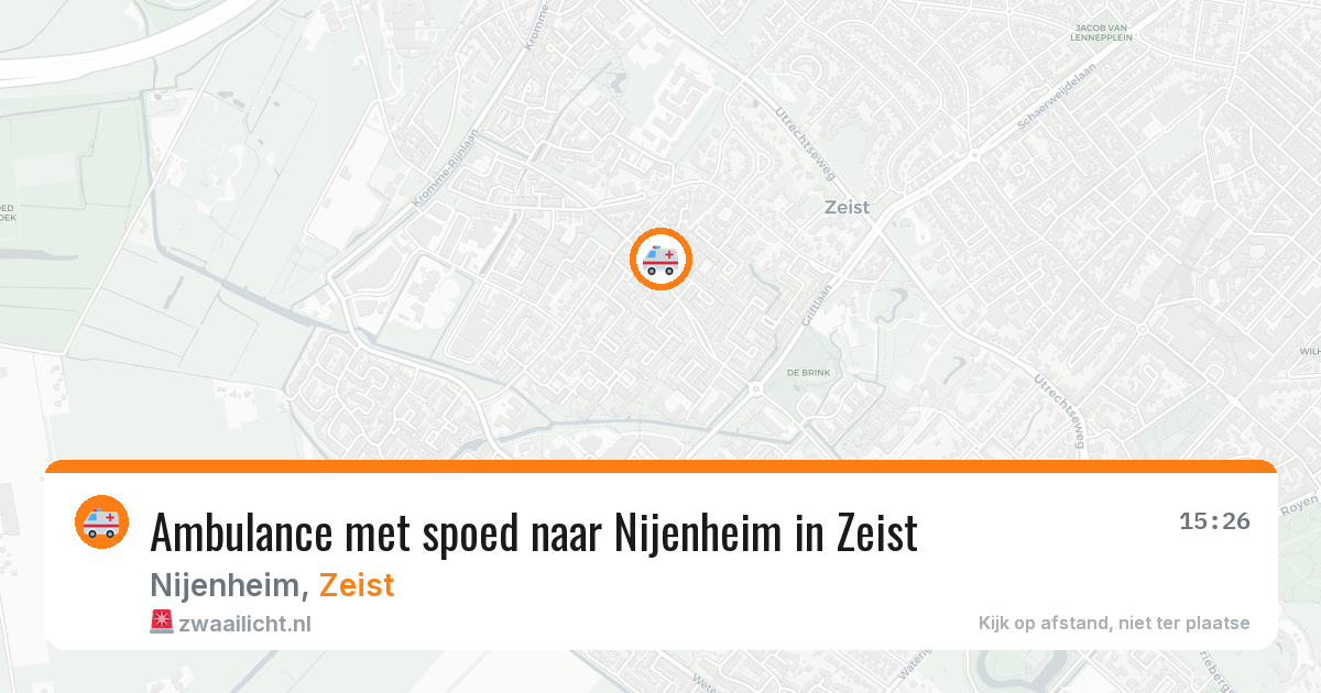 Ambulance met spoed naar Nijenheim in Zeist — 14 jul 2026