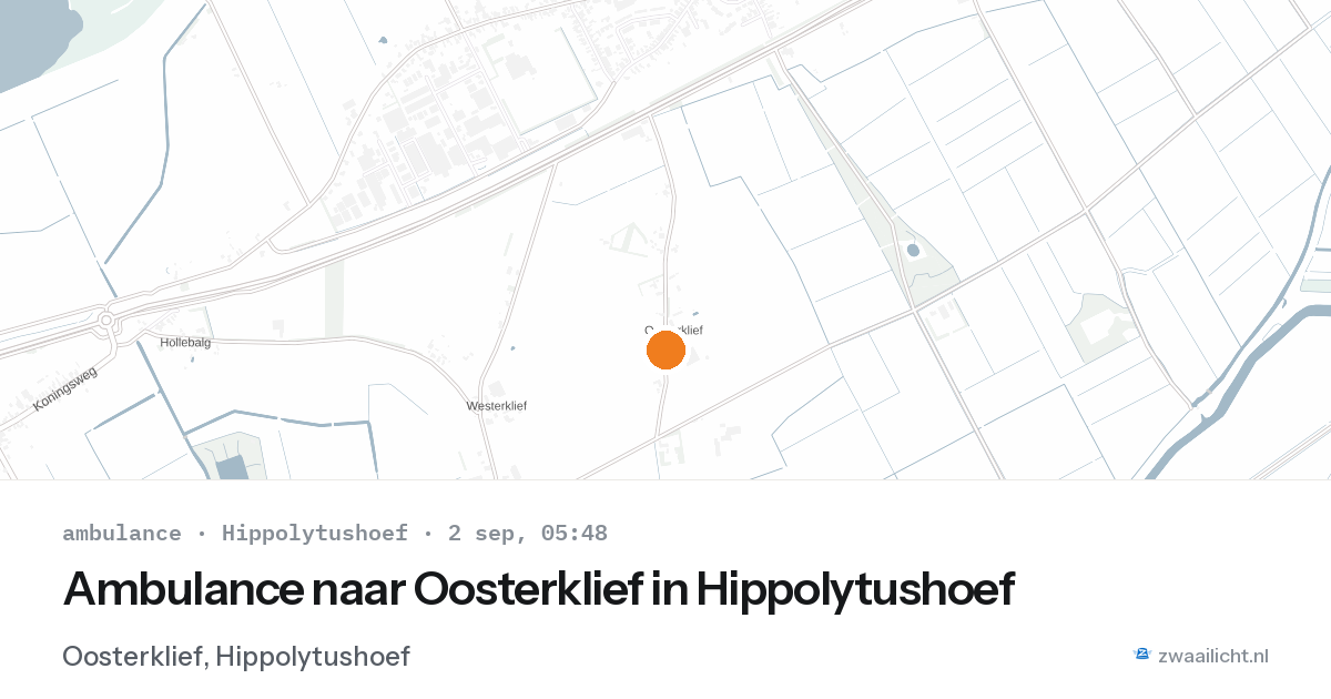Ambulance naar Oosterklief in Hippolytushoef — 2 sep 2026