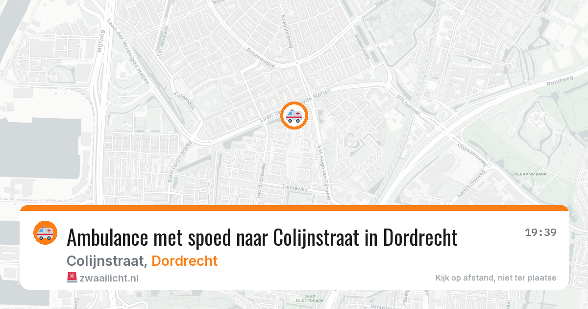 Ambulance met spoed naar Colijnstraat in Dordrecht — 12 jul 2026