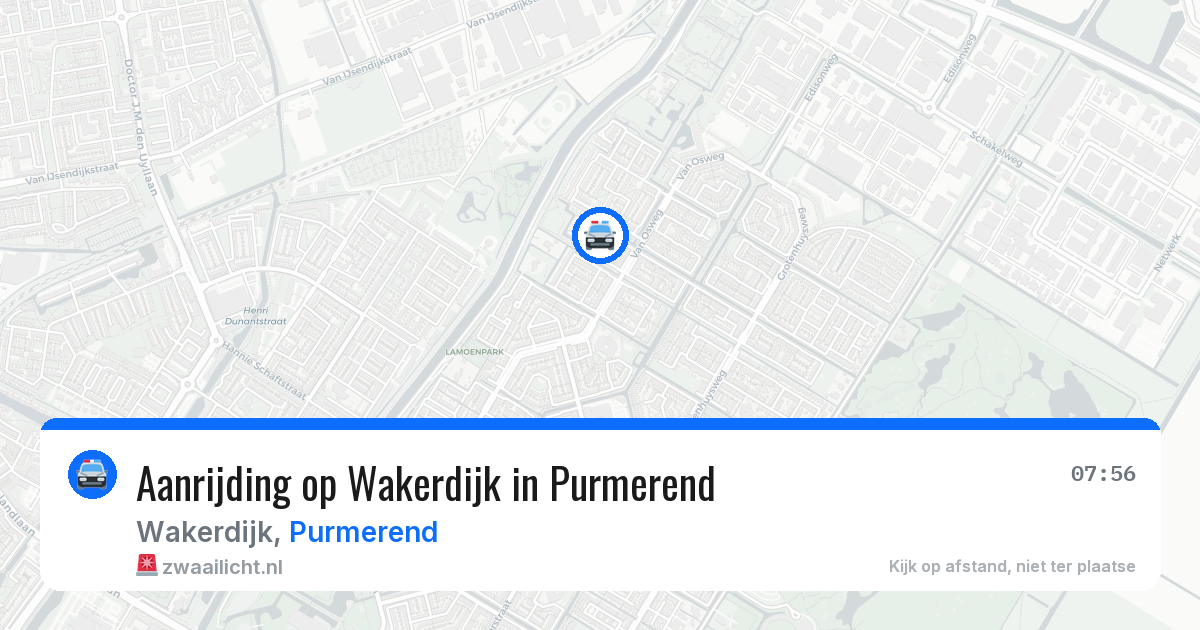 Aanrijding op Wakerdijk in Purmerend — 28 mei 2026