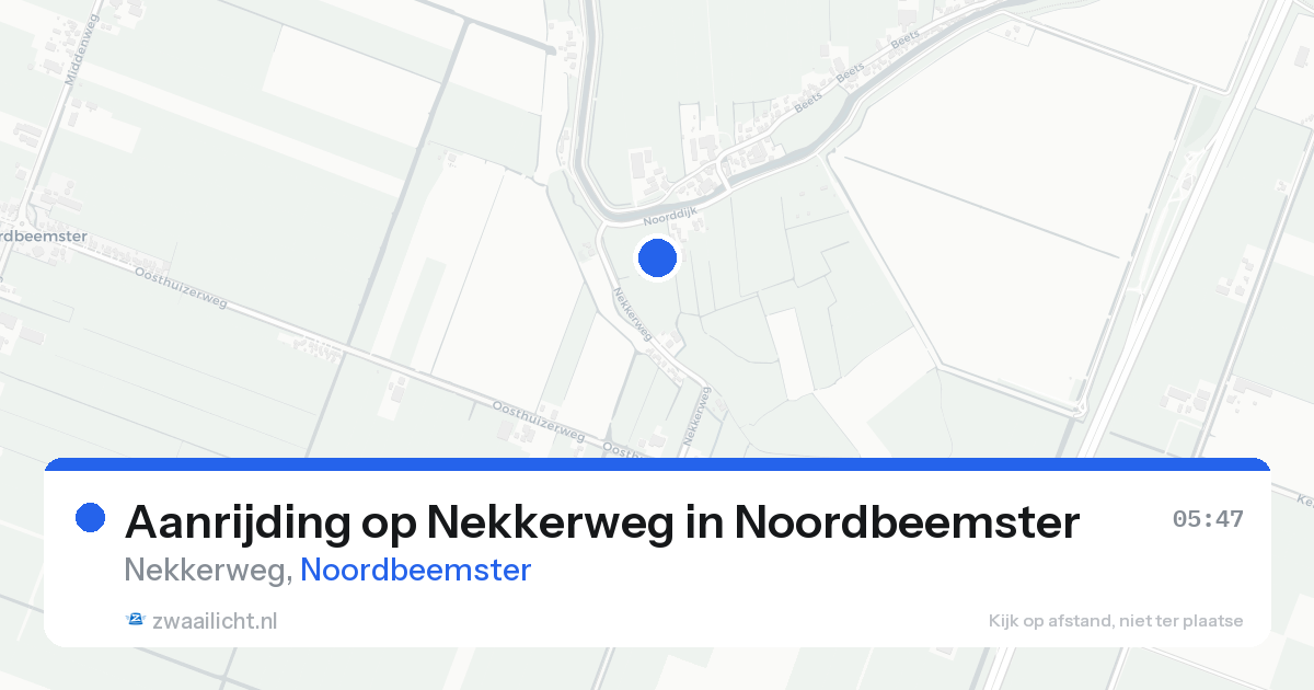 Aanrijding op Nekkerweg in Noordbeemster — 21 aug 2026