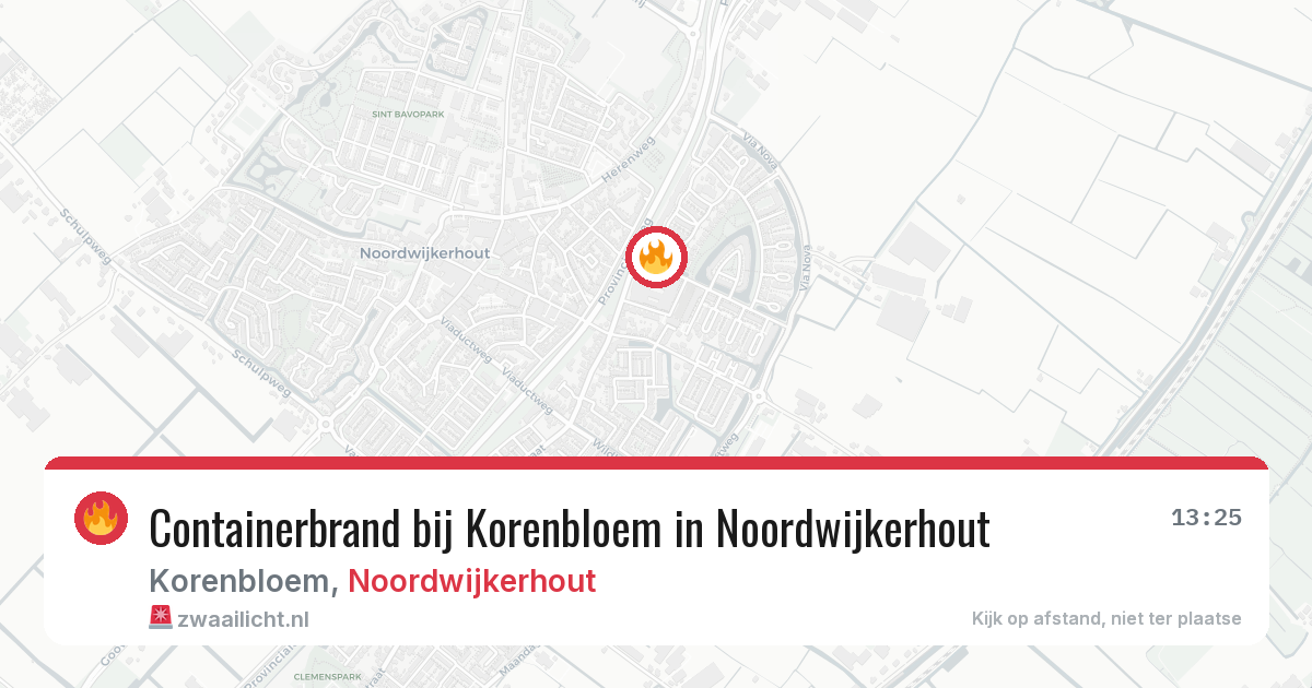 Containerbrand bij Korenbloem in Noordwijkerhout — 8 jun 2026