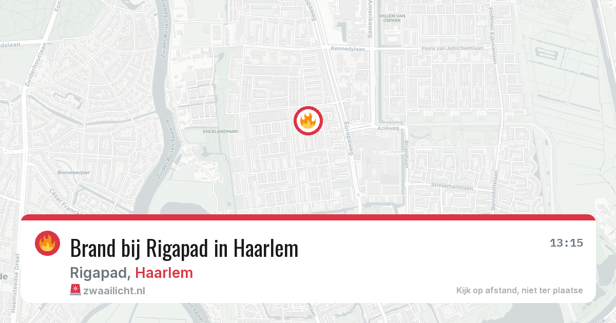 Brand bij Rigapad in Haarlem — 17 jul 2026