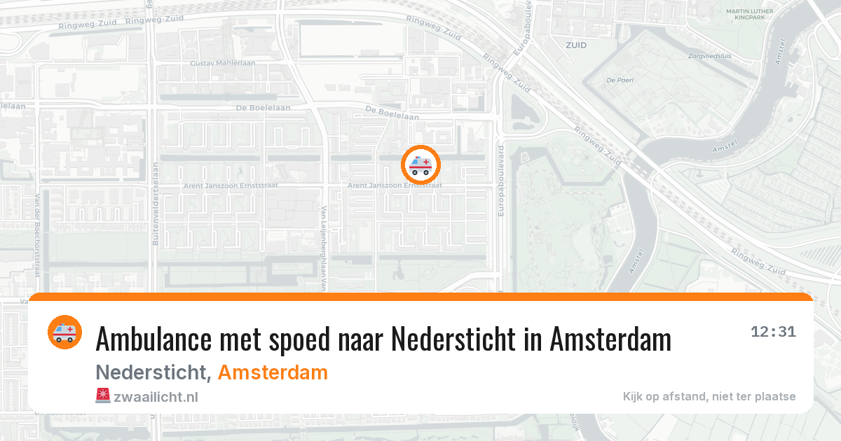 Ambulance met spoed naar Nedersticht in Amsterdam — 4 jul 2026