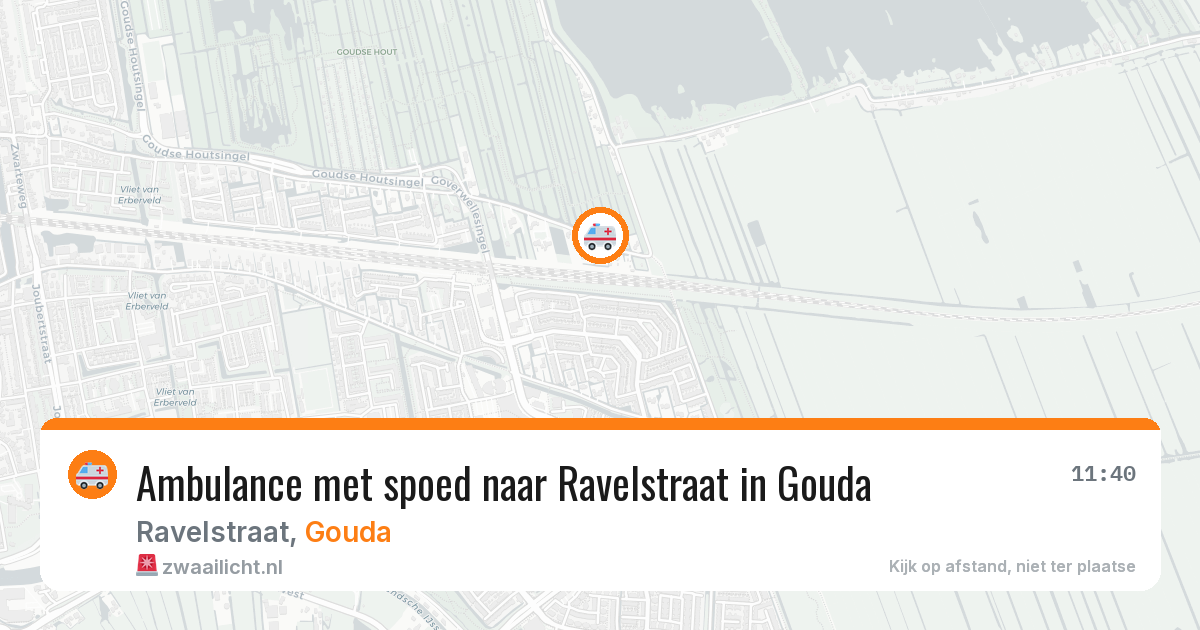 Ambulance met spoed naar Ravelstraat in Gouda — 4 aug 2026