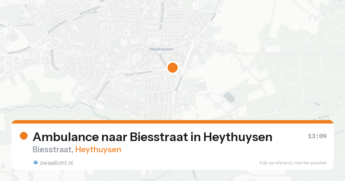 Ambulance naar Biesstraat in Heythuysen — 7 aug 2026