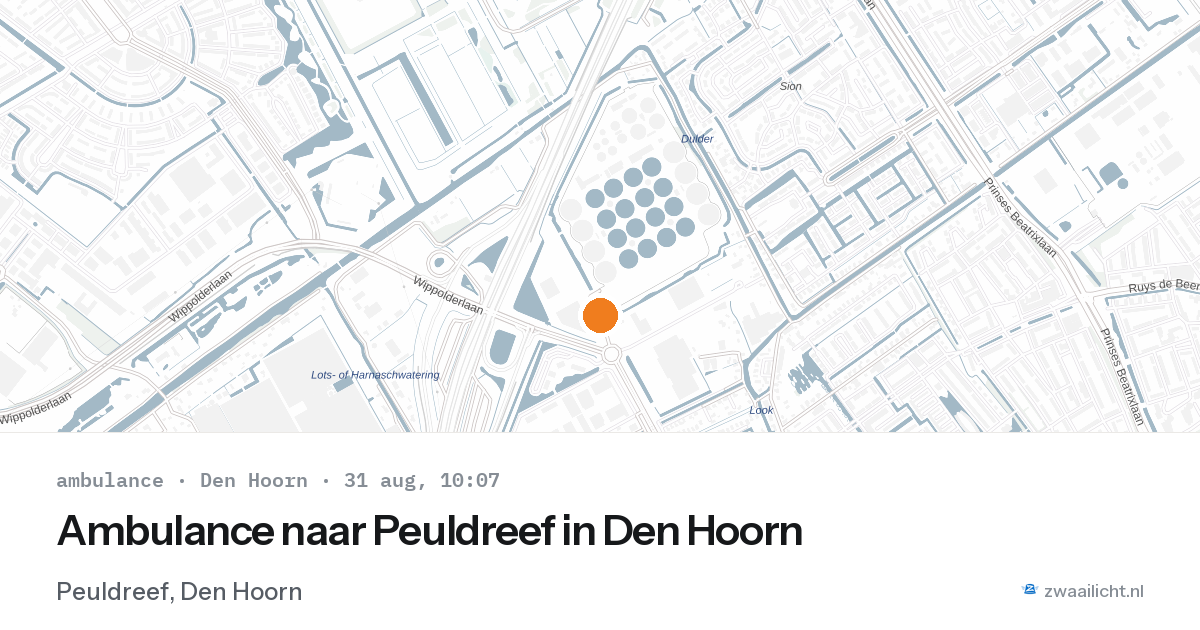 Ambulance naar Peuldreef in Den Hoorn — 31 aug 2026