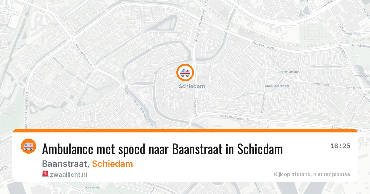 Ambulance met spoed naar Baanstraat in Schiedam — 23 jun 2026