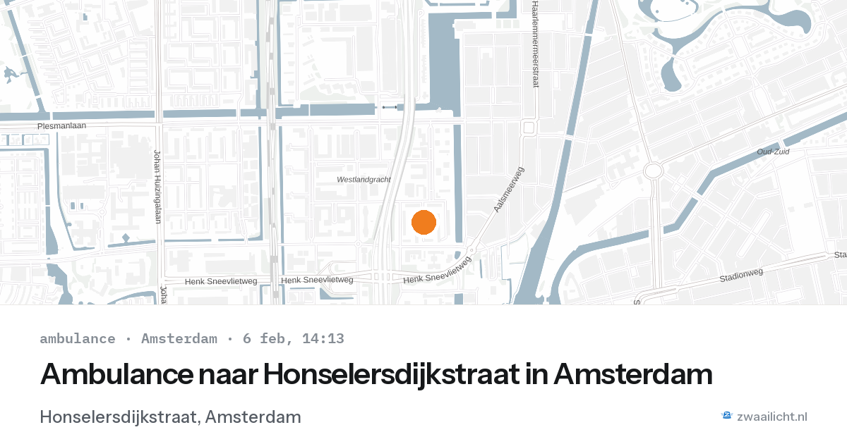 Ambulance naar Honselersdijkstraat in Amsterdam — 6 feb 2026