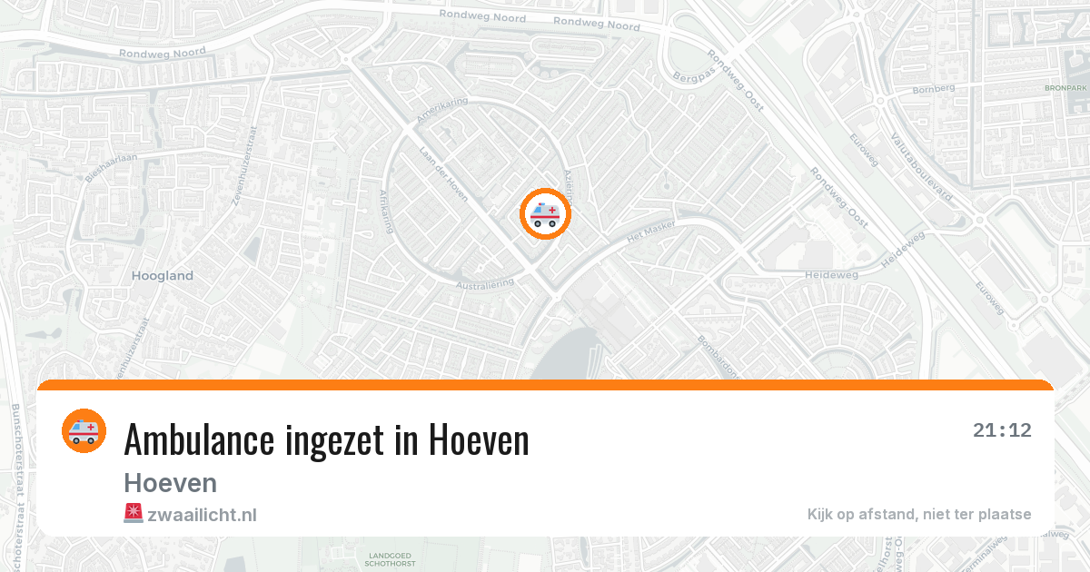 Ambulance ingezet in Hoeven — 22 mrt 2026