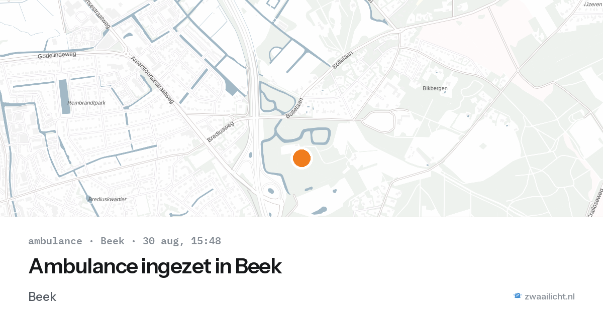 Ambulance ingezet in Beek — 30 aug 2026