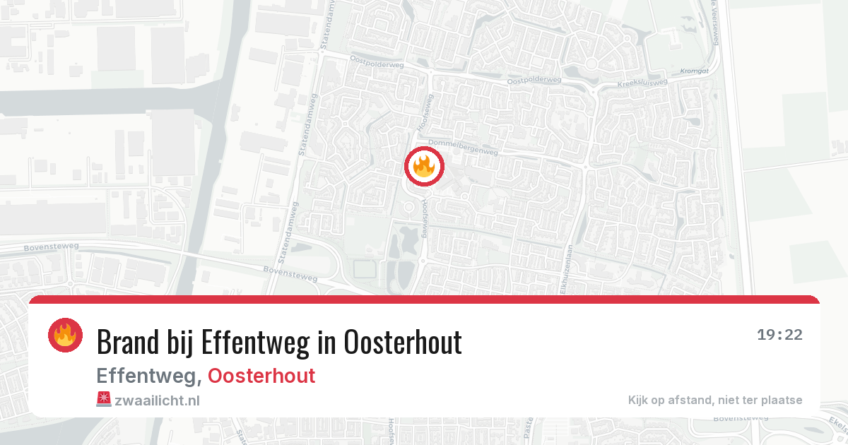 Brand bij Effentweg in Oosterhout — 15 mrt 2026