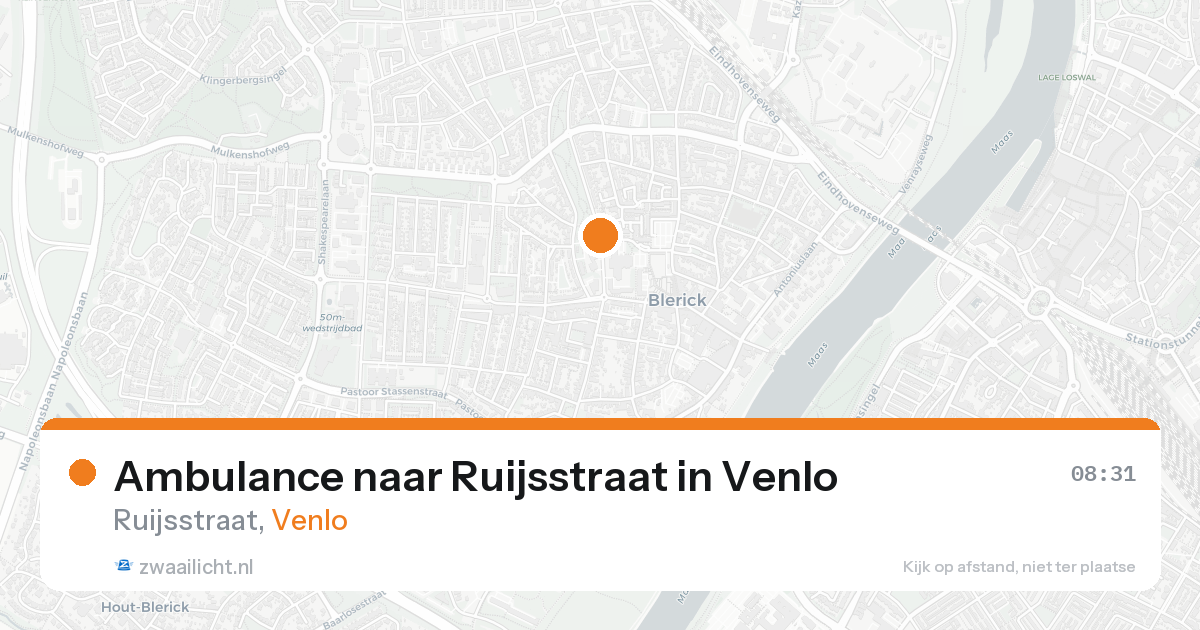 Ambulance naar Ruijsstraat in Venlo — 21 aug 2026