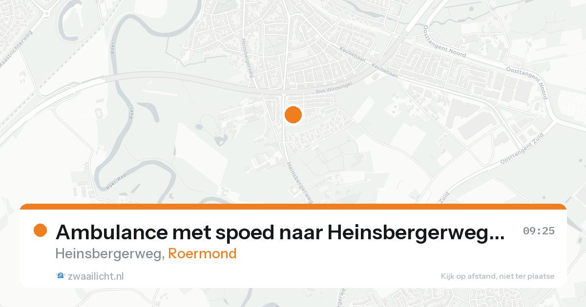 Ambulance met spoed naar Heinsbergerweg in Roermond — 21 aug 2026
